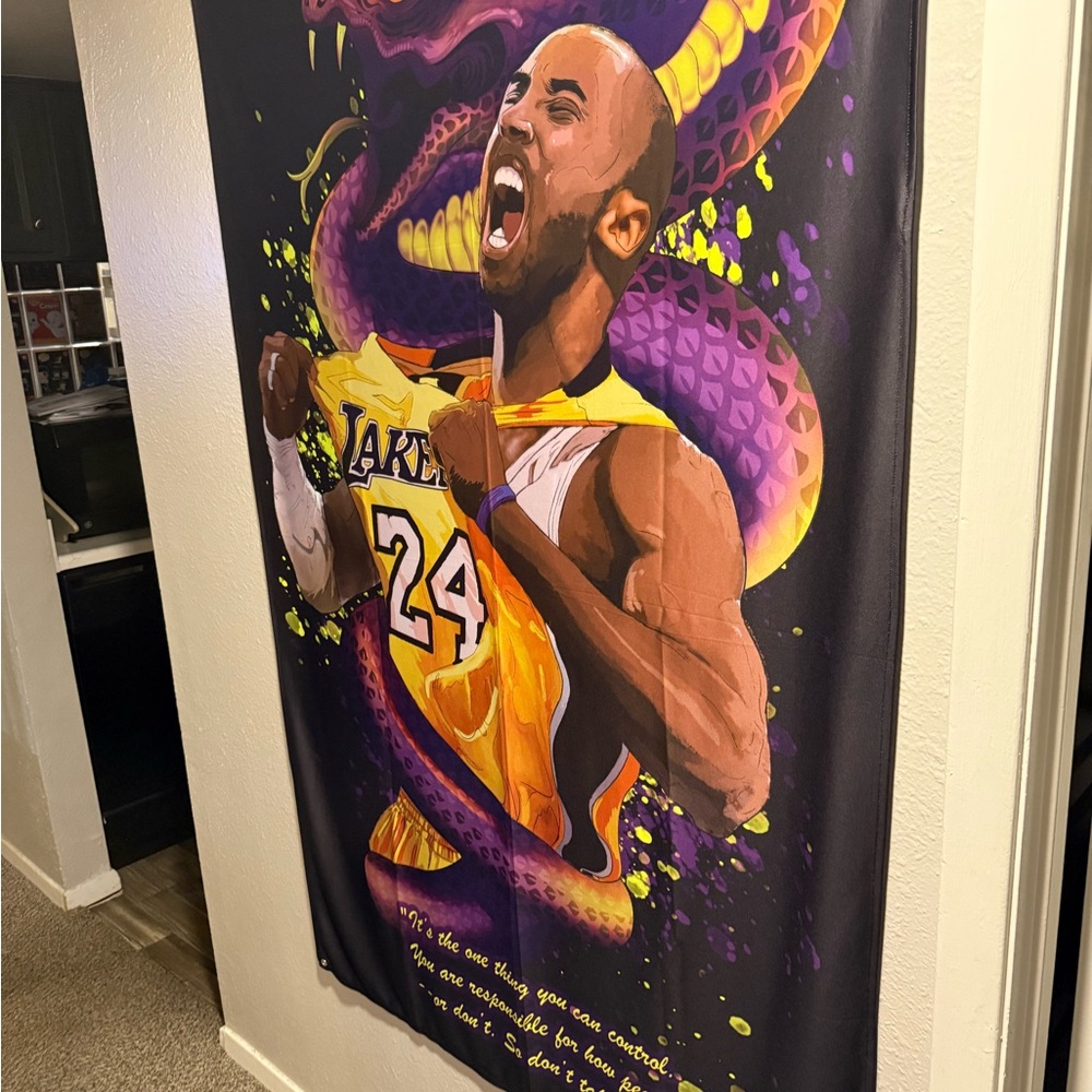 Kobe Bryant Purple and Yellow Wall Flag - Picture 3 of 4